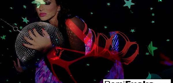  Romi Rain plays with a disco ball before stuffing toying her pussy